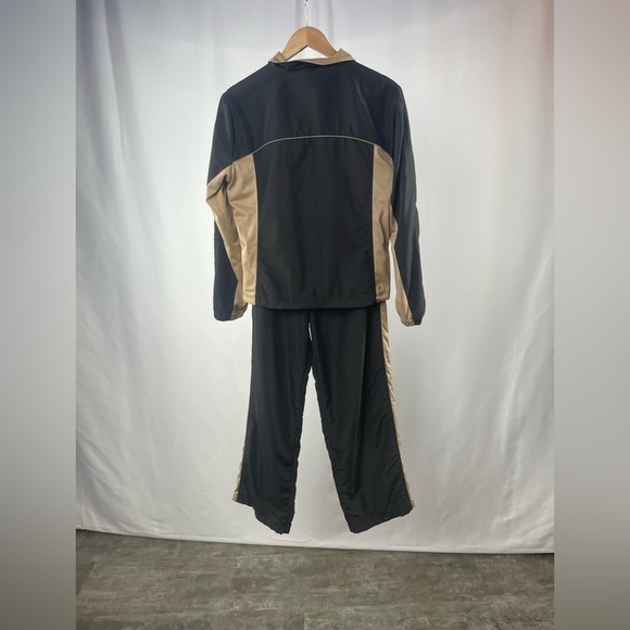 Oleg Cassini Sport Track Jacket and Pants Set in Black Tan Size Petite M/L - Picture 4 of 16